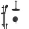 Matte Black Ceiling Rain Shower System with Handheld, Rainfall Shower Head, Shower Faucet Set